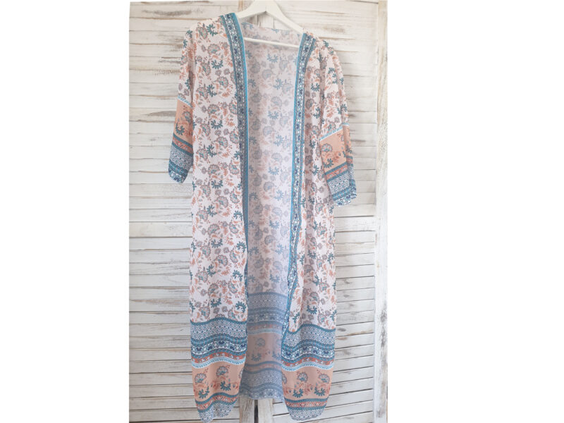 14_Kimono gemustert peach blau weiss
